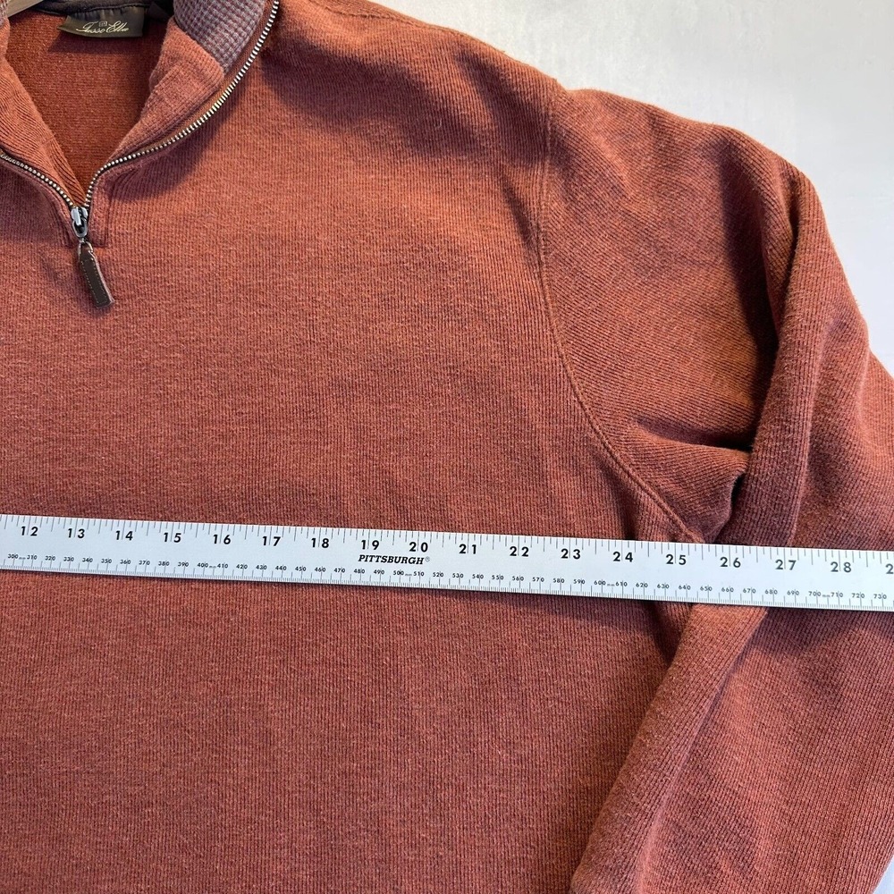 Tasso Elba Spa Mens Rust Red Dad Pullover Henley Cotton Sz XXL 1/4‎ Zip Sweater - Picture 8 of 16